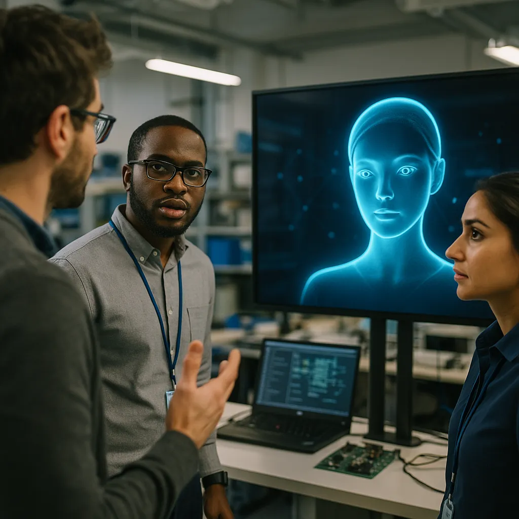 Engineers discuss the capabilities of OpenClaw in a modern tech lab.